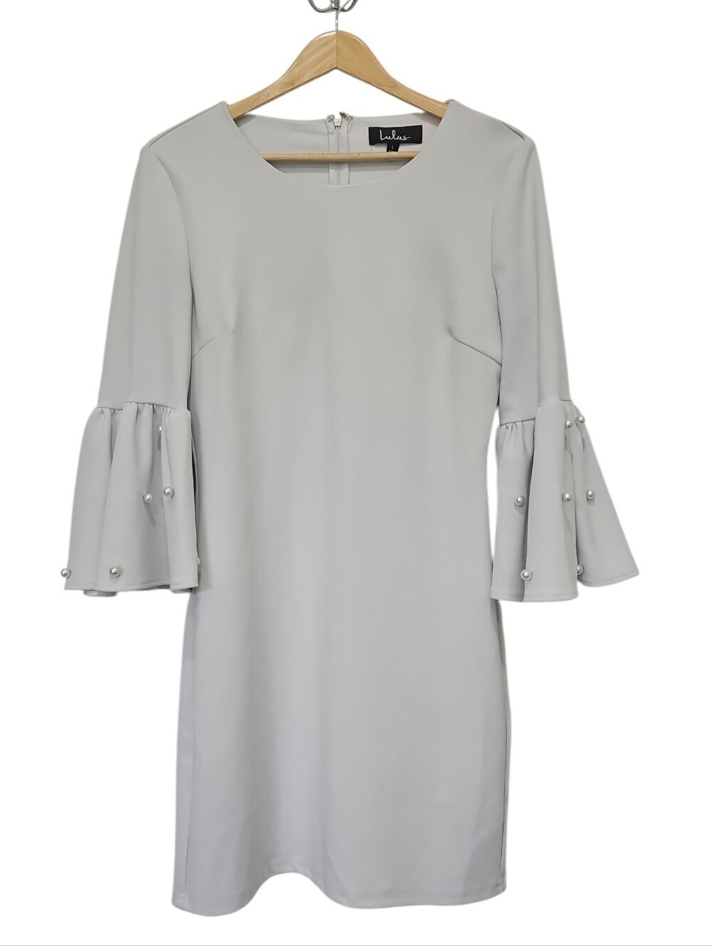 Lulus Pearl Bell Sleeved Sheath Dress Size Large